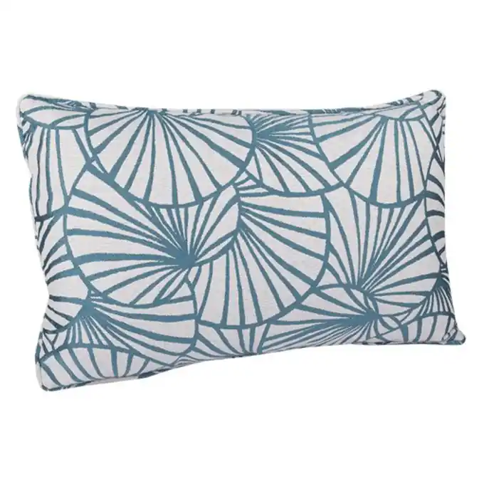 Heißes Angebot Kissen Jacquard Seerosen Blau