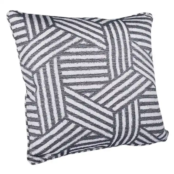 Kissen Jacquard geometrisch gemustert Schwarz Neu