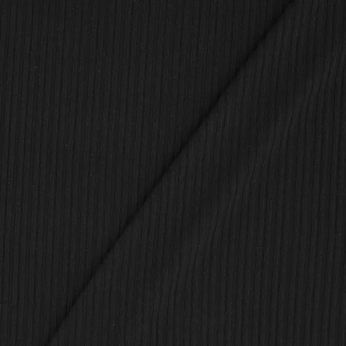 Schnäppchen Gerippter Strickstoff Schwarz