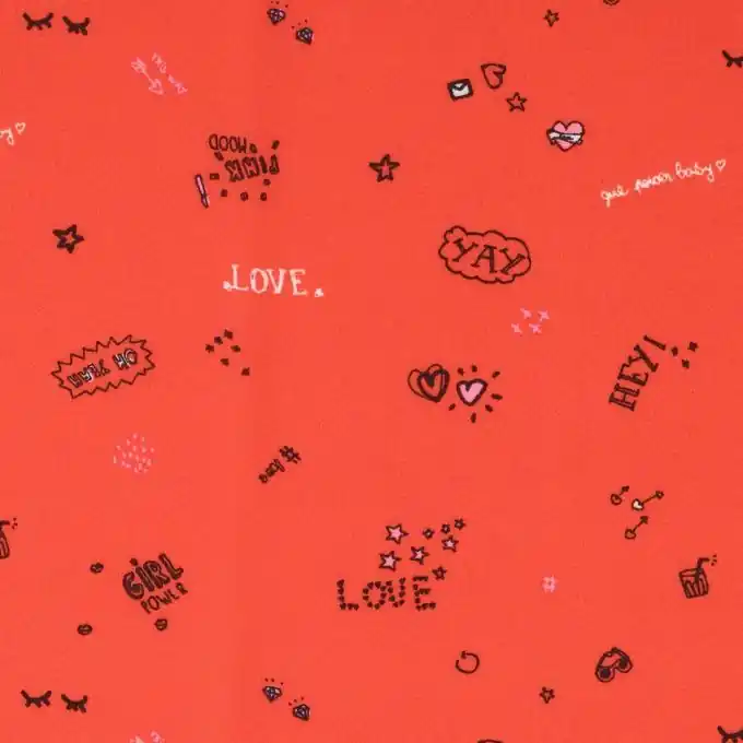 Gratis Versand Stoff in rosa Graffiti-Crêpe