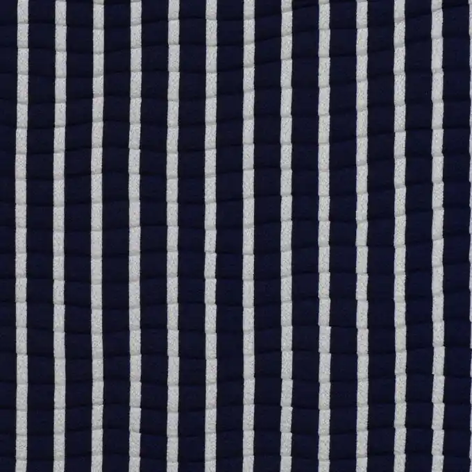 Wochenendangebot Kreppstoff plissiert Marineblau ecru