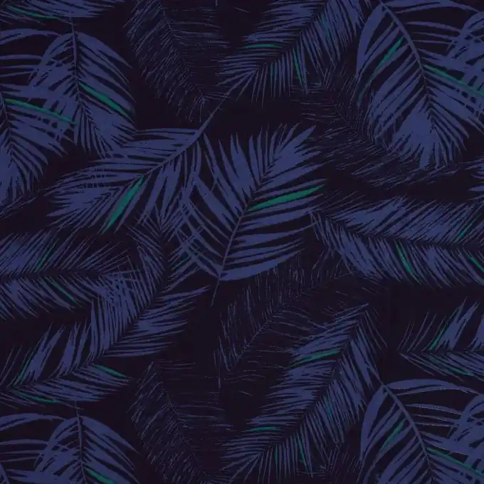 Blauer Crêpe-Stoff Blattmuster Versand Am Gleichen Tag