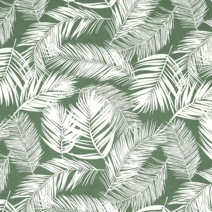 Viskosestoff Blattmotiv grün Solange Der Vorrat Reicht