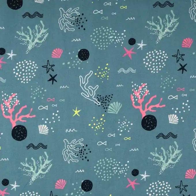 Top-Seller Popeline-Stoff Baumwolle Meer Türkis