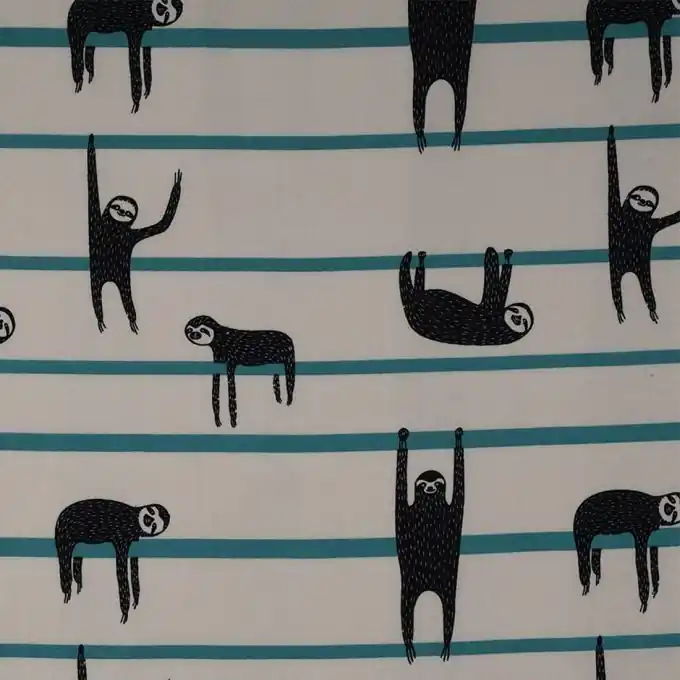 Gemusterter Baumwoll-Popeline-Stoff in cremefarbenem Leinen-Look Solange Der Vorrat Reicht