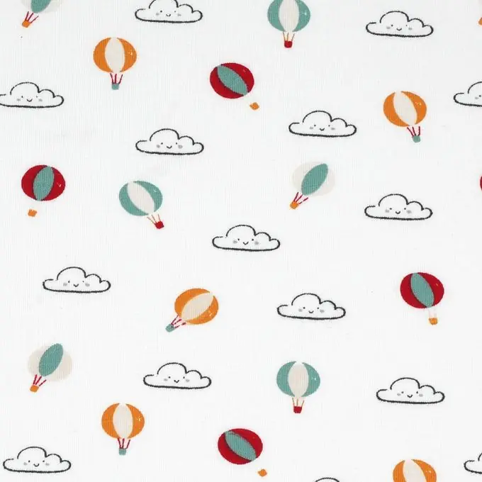 Aktuell Jersey-Stoff mit Heißluftballon-Muster