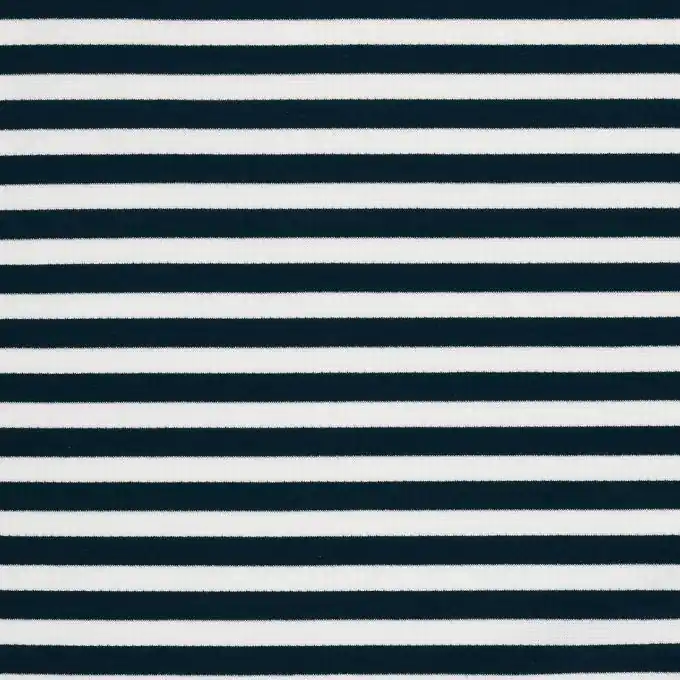 Gestreifter Strickstoff Ecru/Marineblau Preiswert