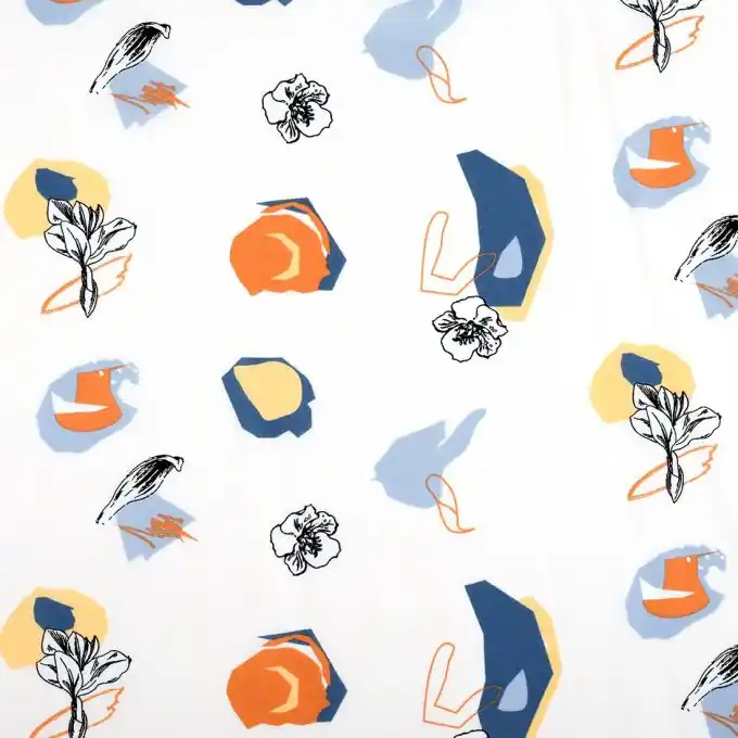 Jetzt Zugreifen Stoff aus Viskose mit Terazzo-Blumenmuster