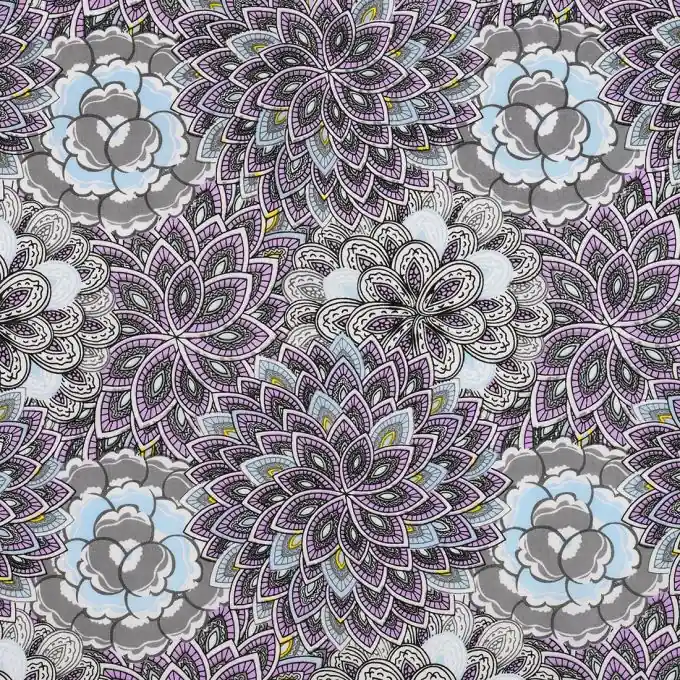 Must-Have Viskosestoff Blumenmotive Violett