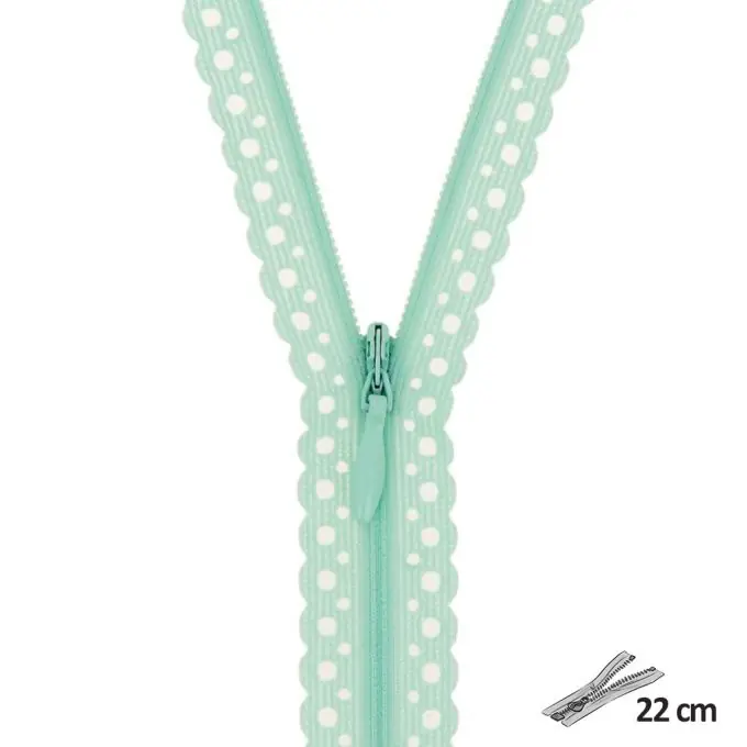 Bestseller Spitzen-Reißverschluss Grün 22 cm