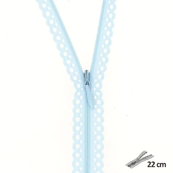 Kracherpreis Spitzenreißverschluss Hellblau 22 cm