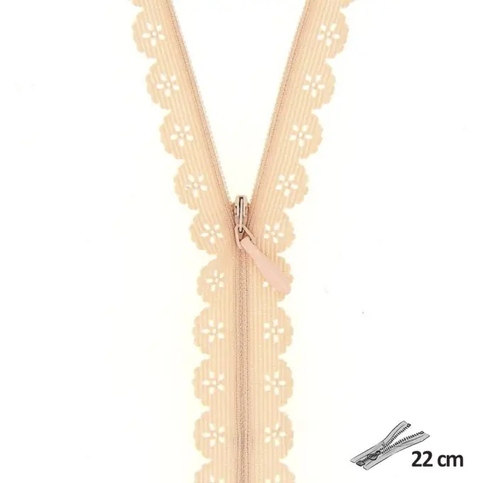 Ausverkauf Spitzenreißverschluss Lachsrosa 22 cm