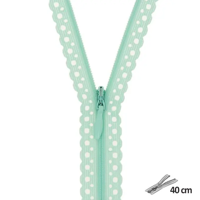 Spitzen-Reißverschluss Grün 40 cm Abverkauf