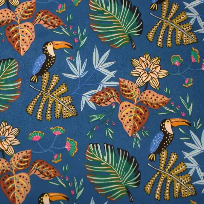 Neu Dunkelblauer Stoff aus Caracas-Baumwolle – Sophie Ferjani