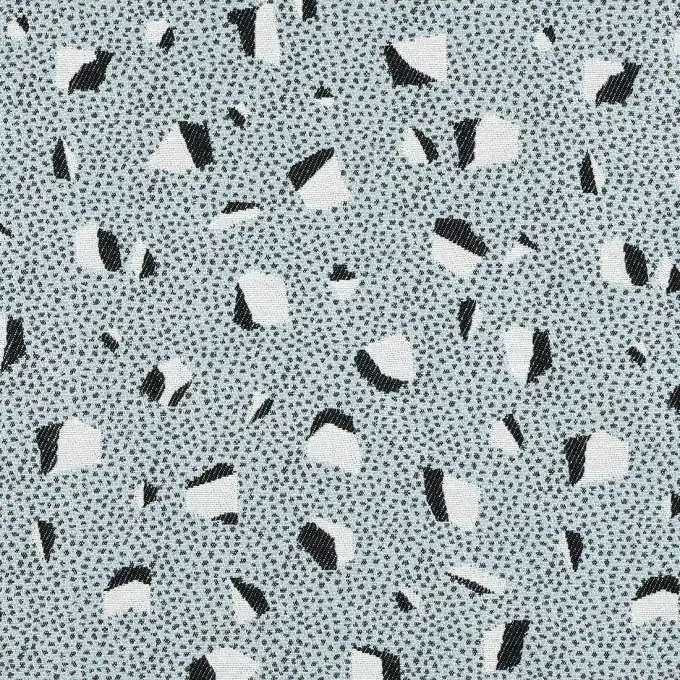 Neue Kollektion Stoff Jacquard Venezia in Blau-Celadon – Sophie Ferjani