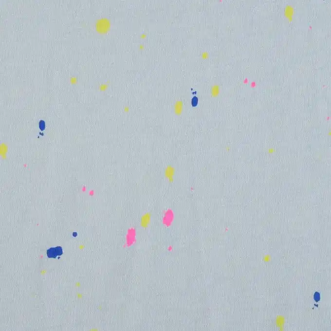 Stoff Jersey blau Farbspritzer Preisknaller