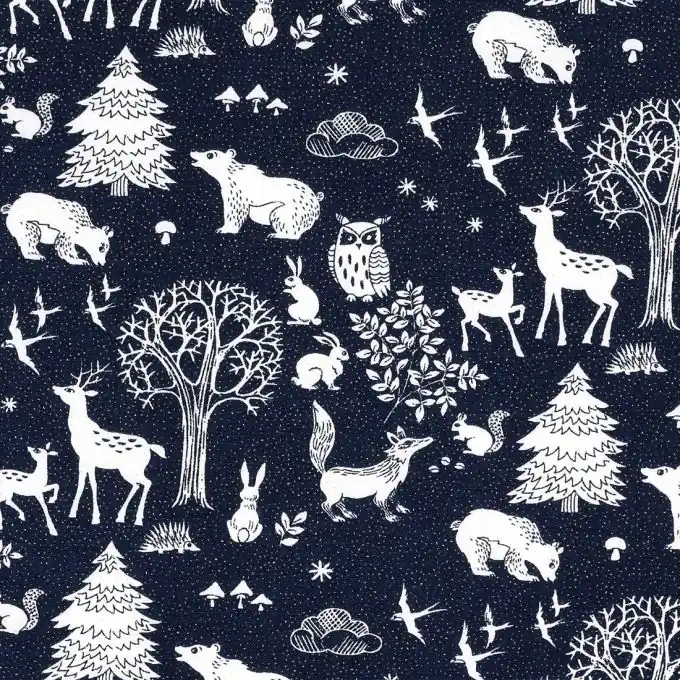 Must-Have Popeline Weihnachtstiere glänzend