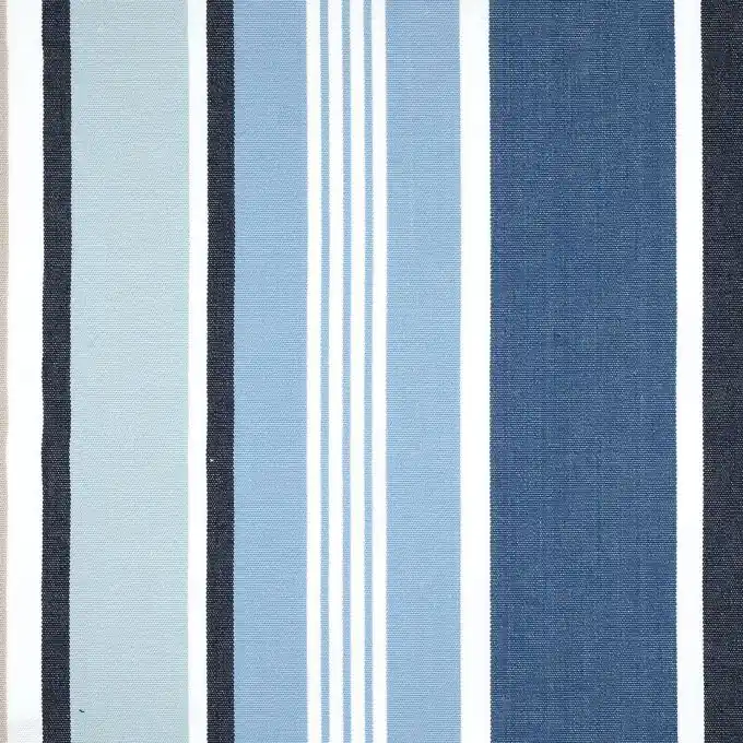 Dicker, schmutzabweisender Baumwollstoff blau gestreift Neu