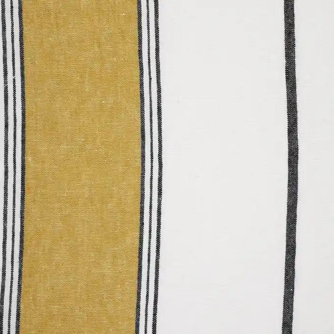 Gestreifter Leinenstoff Safrangelb Neue Ware