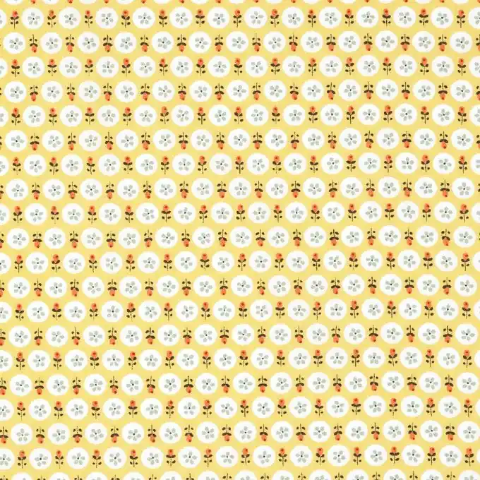 Bio Baumwollstoff Gelb Blumen Solange Der Vorrat Reicht