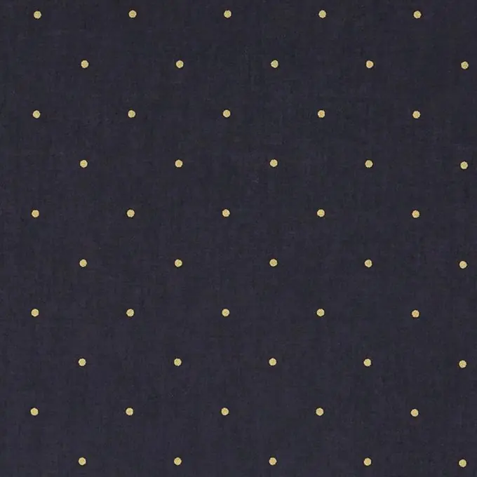 Preisknaller Batist Marineblau golden gepunktet