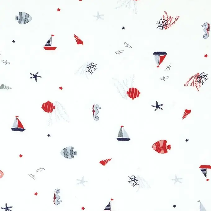 Bio Baumwollstoff maritime Motive Preisknaller