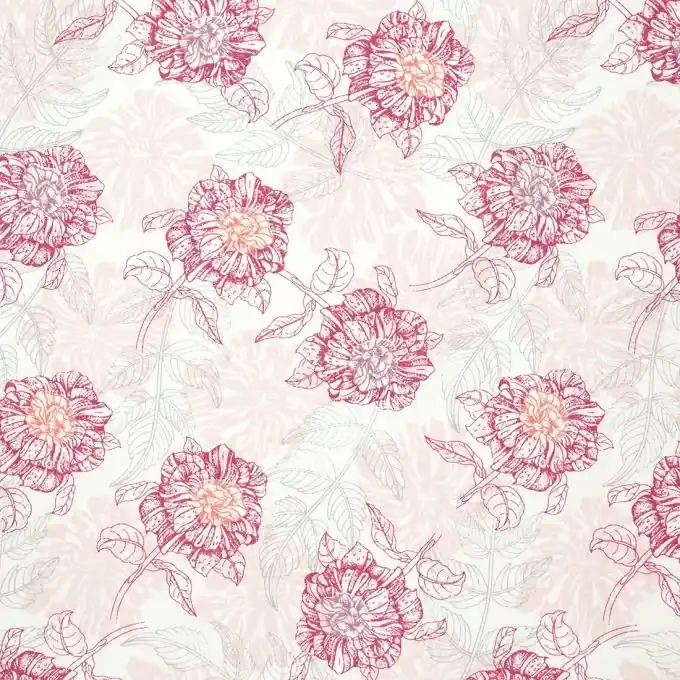 Hochwertig Bio Baumwollstoff Pfingstrosen Rosa