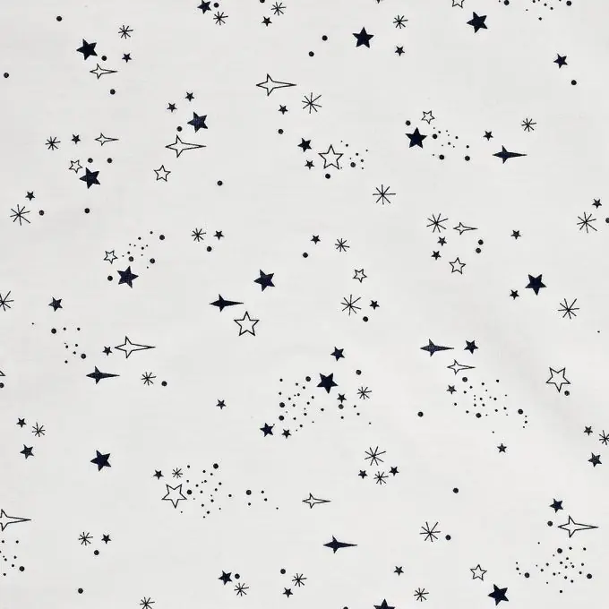 Limited Edition Weißer Baumwollstoff Sternhimmel