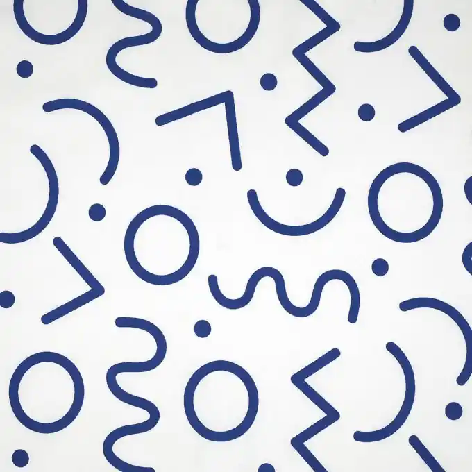 Angebot Popeline Baumwolle grafische Motive Blau/Weiß