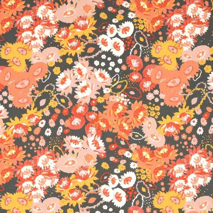 Günstig Geblümter Popelinestoff Baumwolle