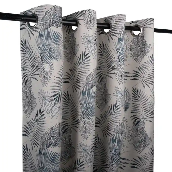 Top-Qualität Jacquard Vorhang Joao Grau/Blau 140x250cm