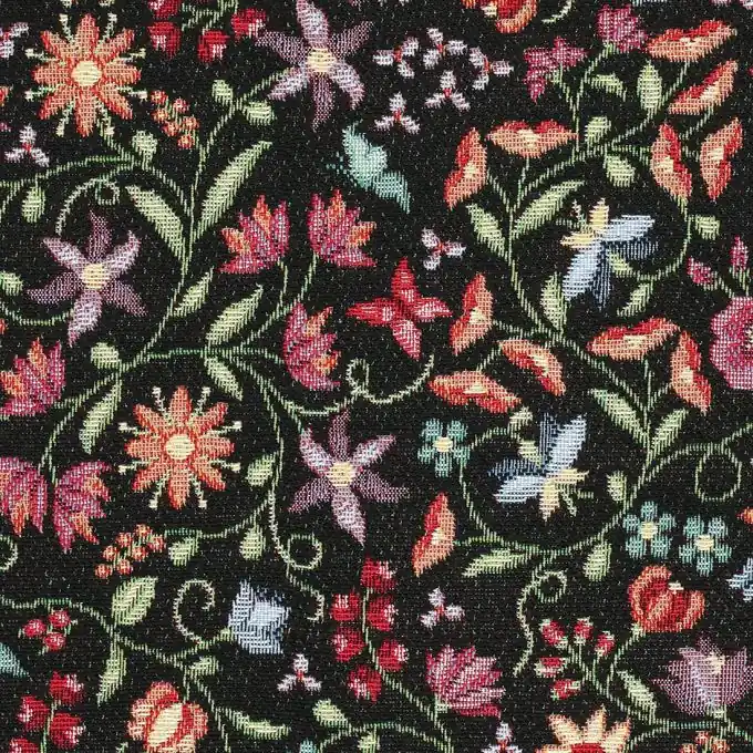 Sonderangebot Jacquardstoff buntes Blumenmuster