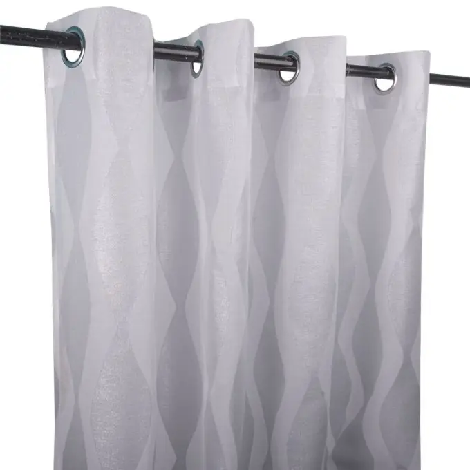 Preisreduziert Jacquardvorhang Grau Wellenmotiv