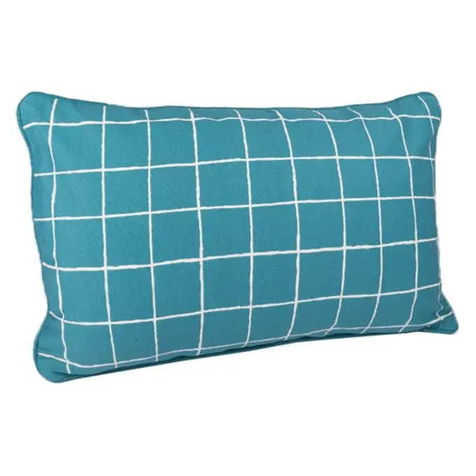 Kariertes Kissen Blau Zertifiziert