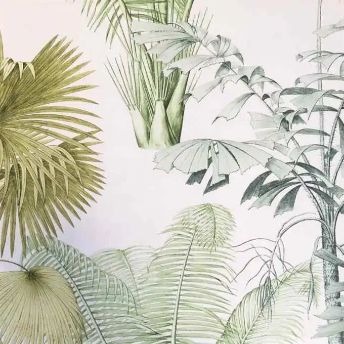 Dicker Baumwollstoff Alhambra Palmenmuster Gleich Bestellen