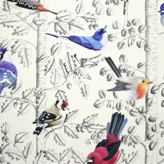 Kostenfreie Lieferung Baumwollstoff buntes Vogelmotiv