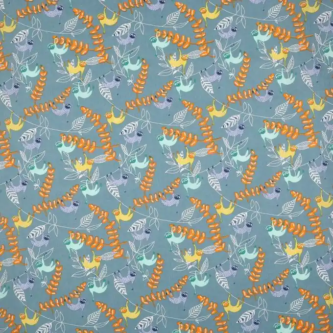 Blauer Lakenstoff Faultiermotiv Jetzt Kaufen