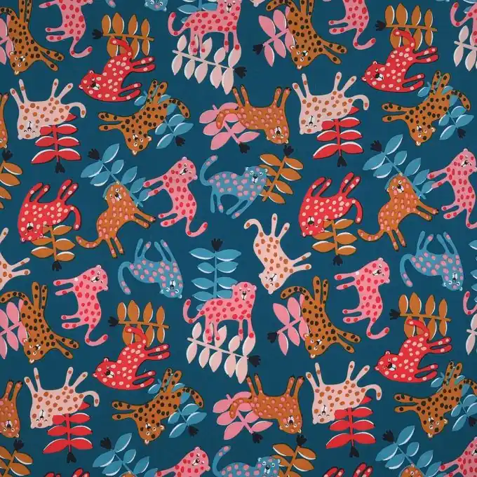 Lakenstoff Leopardenmotiv Bunt Kostenloser Rückversand