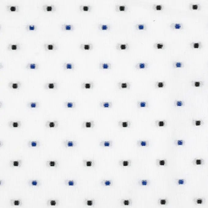 Stoff aus blauem und schwarzem Baumwollplumetis Finale Aktion