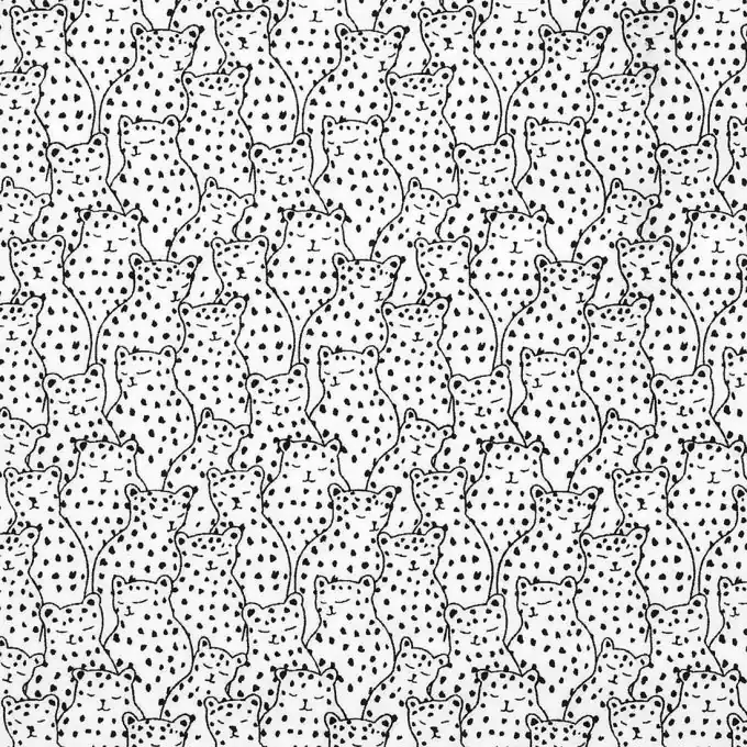 Nur Für Kurze Zeit Popeline-Baumwollstoff Katzenmotiv