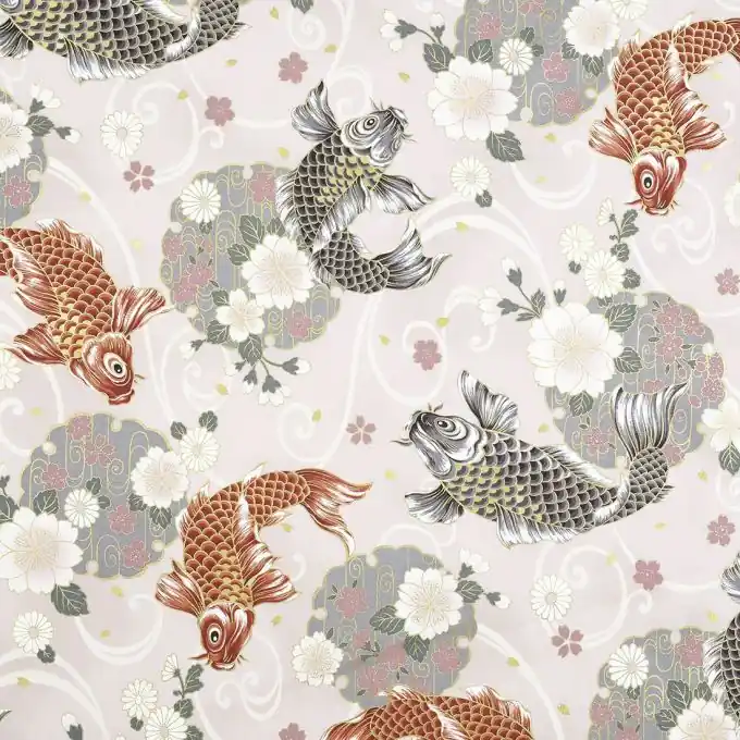 Popelinestoff Baumwolle Karpfen Hellrosa Neue Kollektion