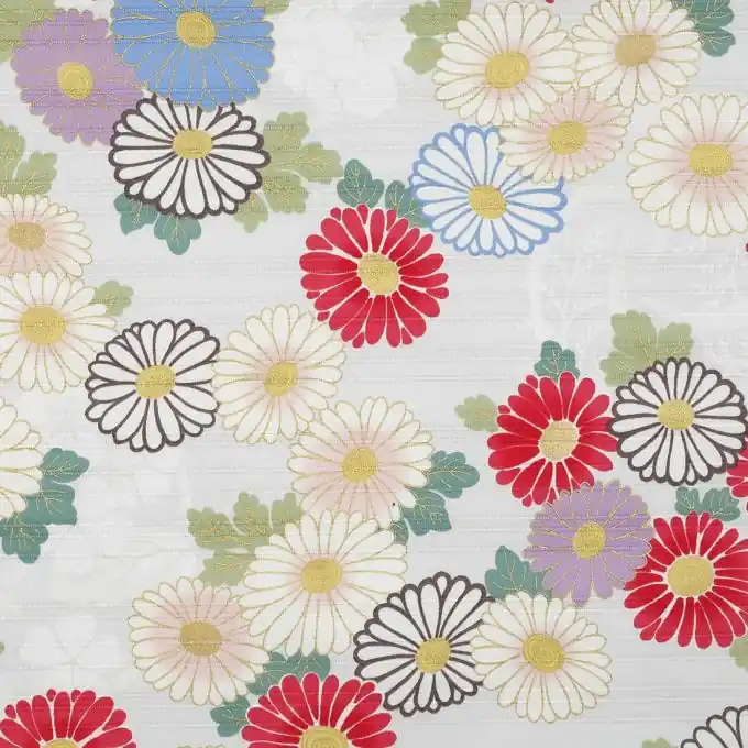 Schnäppchen Baumwollsatin Ecru Margeriten