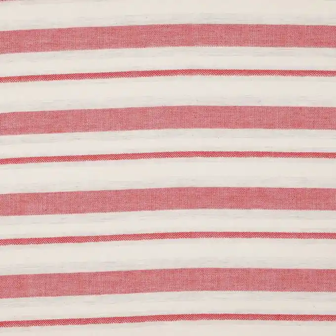 Bestpreis Gestreifter Jacquard-Stoff in Ecru und Koralle