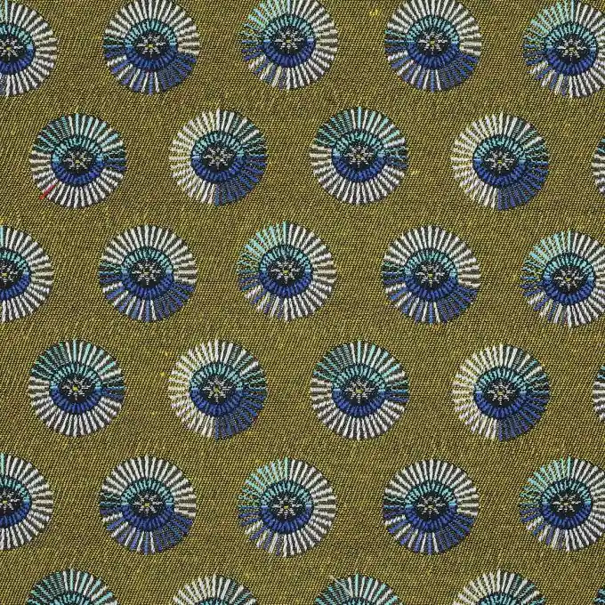 Original Jacquardstoff Karama Kreismotiv Gelb