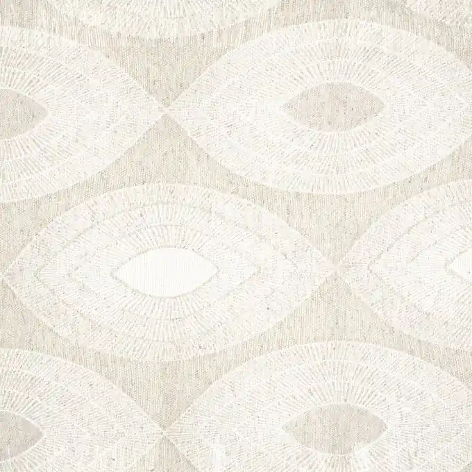 Neue Ware Piqué-Stoff Ovale Naturweiß