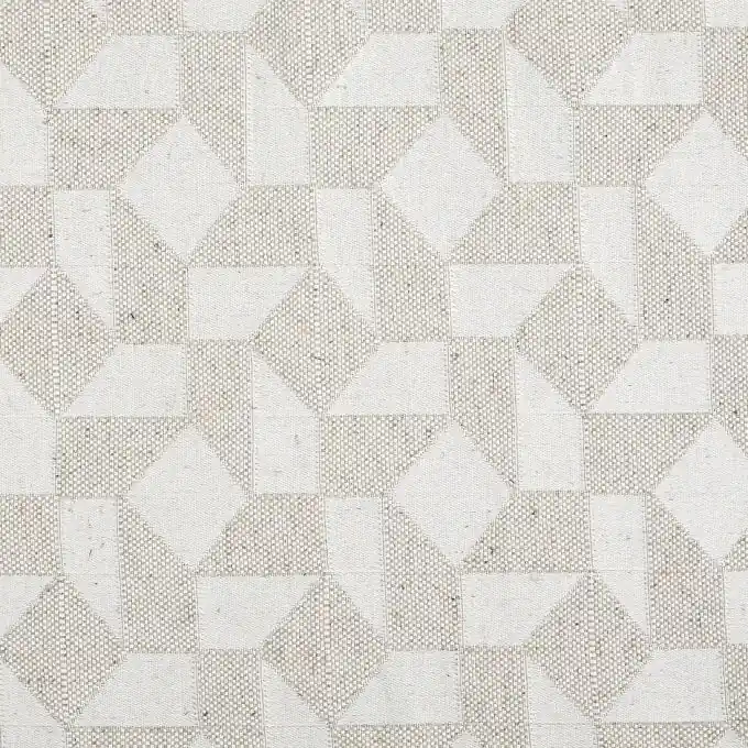 Großformatiges naturfarbenes geometrisches Piqué-Stoff Markenprodukt