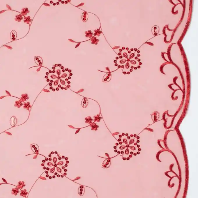 Organza Stoff bestickt Pailletten Bestpreis