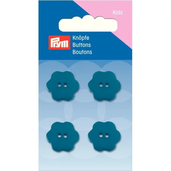 Jetzt Kaufen Knöpfe „Blume“, 2-Loch, 18mm, blau