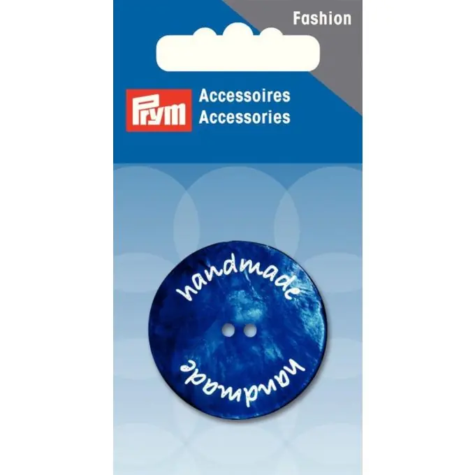 Knopf Perlmutt, „handmade“, 2-Loch, 34mm, dunkelblau Top-Qualität