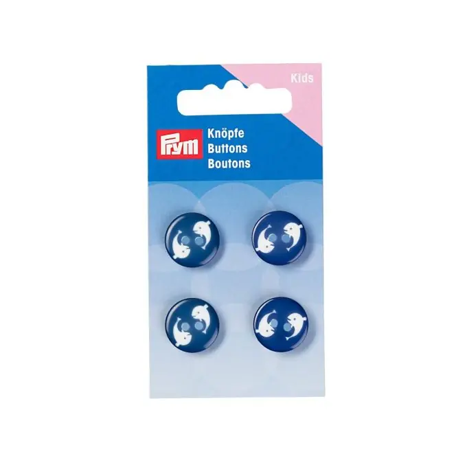 Beliebt Knöpfe „Wale“, 2-Loch, 15mm, blau
